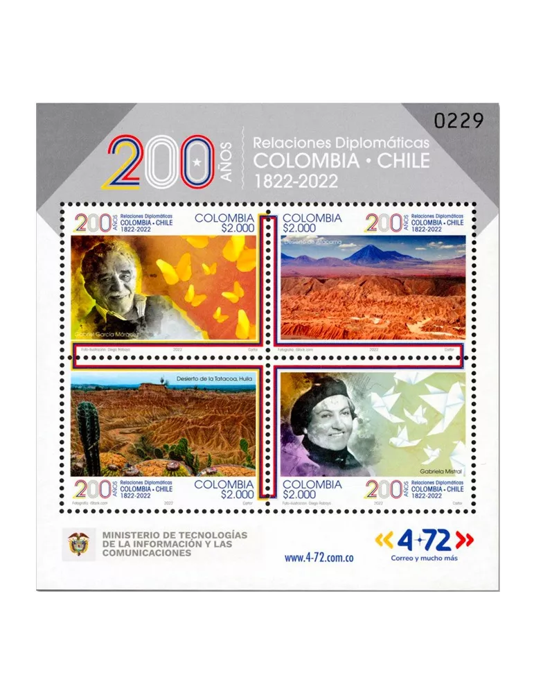 n° 2620/2623 - Timbre COLOMBIE Poste
