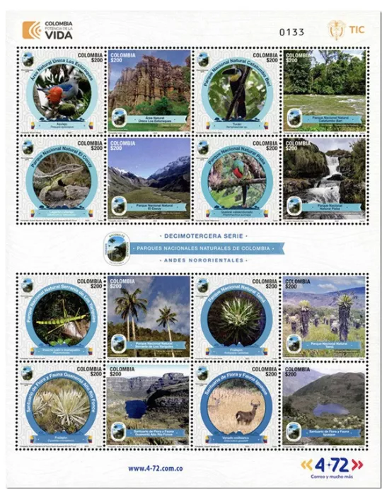 n° 2668/2680 - Timbre COLOMBIE Poste