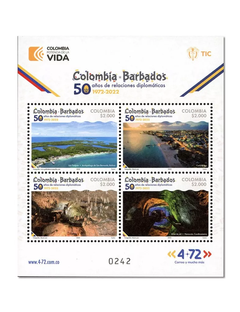 n° 2690/2693 - Timbre COLOMBIE Poste