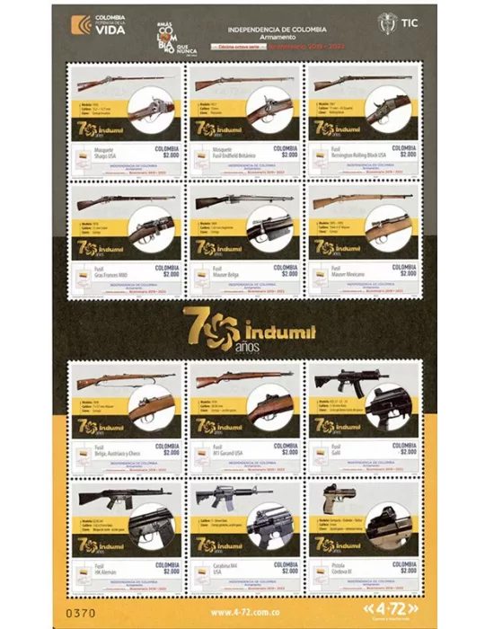 n° 2698/2709 - Timbre COLOMBIE Poste