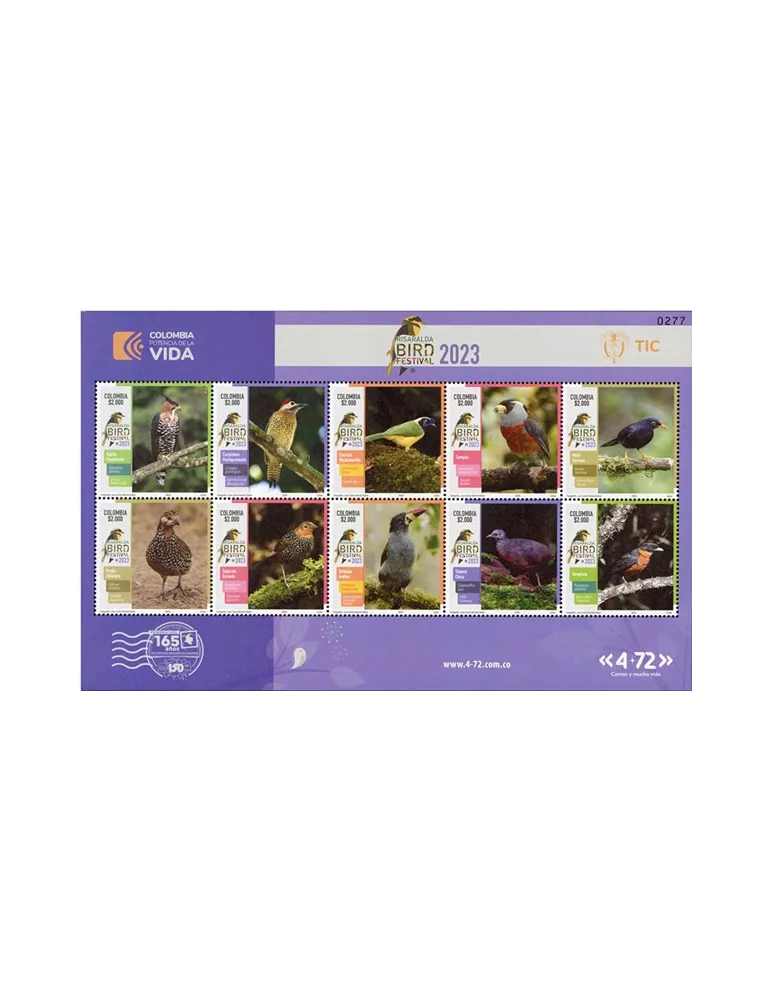 n° 2720/2729 - Timbre COLOMBIE Poste