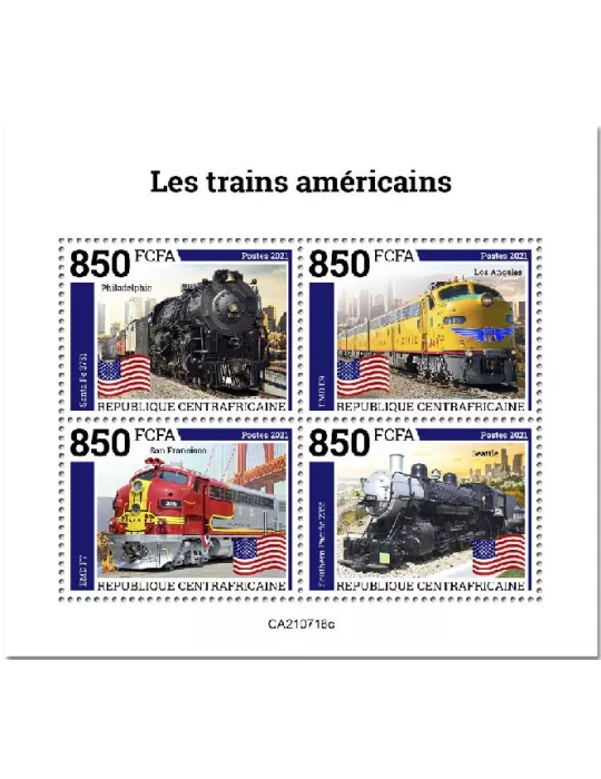 n° 8493A/8496A - Timbre CENTRAFRIQUE Poste