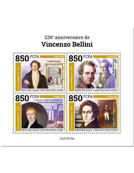 n° 8509A/8512A - Timbre CENTRAFRIQUE Poste