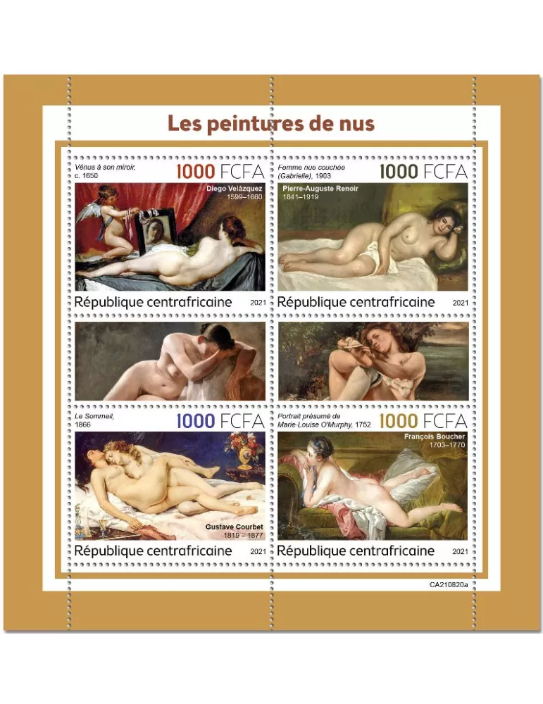 n° 8751/8754 - Timbre CENTRAFRIQUE Poste