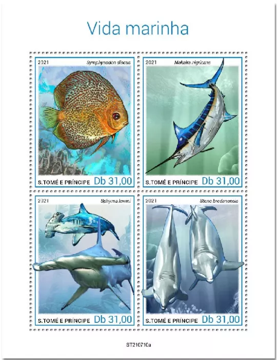 n° 8639/8642 - Timbre SAINT-THOMAS ET PRINCE Poste