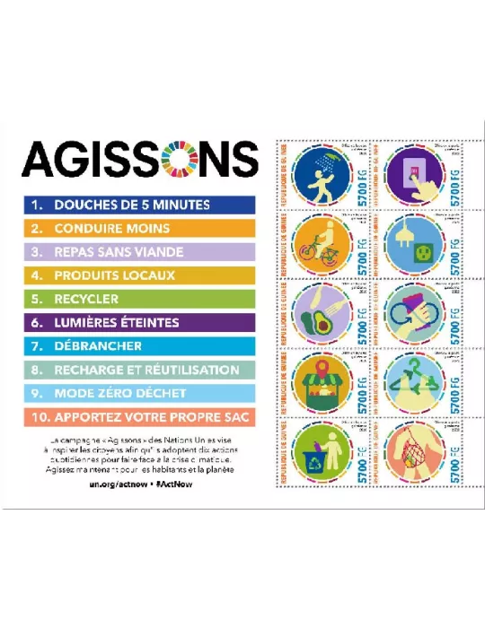 n° 10621/10630 - Timbre GUINEE Poste