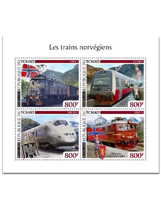 n° 3365/3368 - Timbre TCHAD Poste