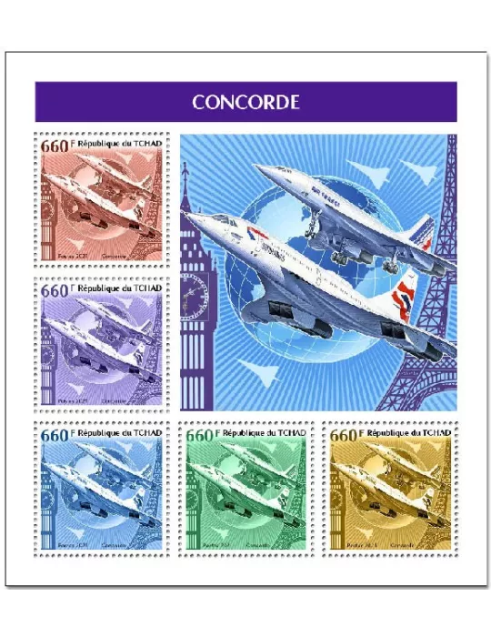 n° 3386/3390 - Timbre TCHAD Poste