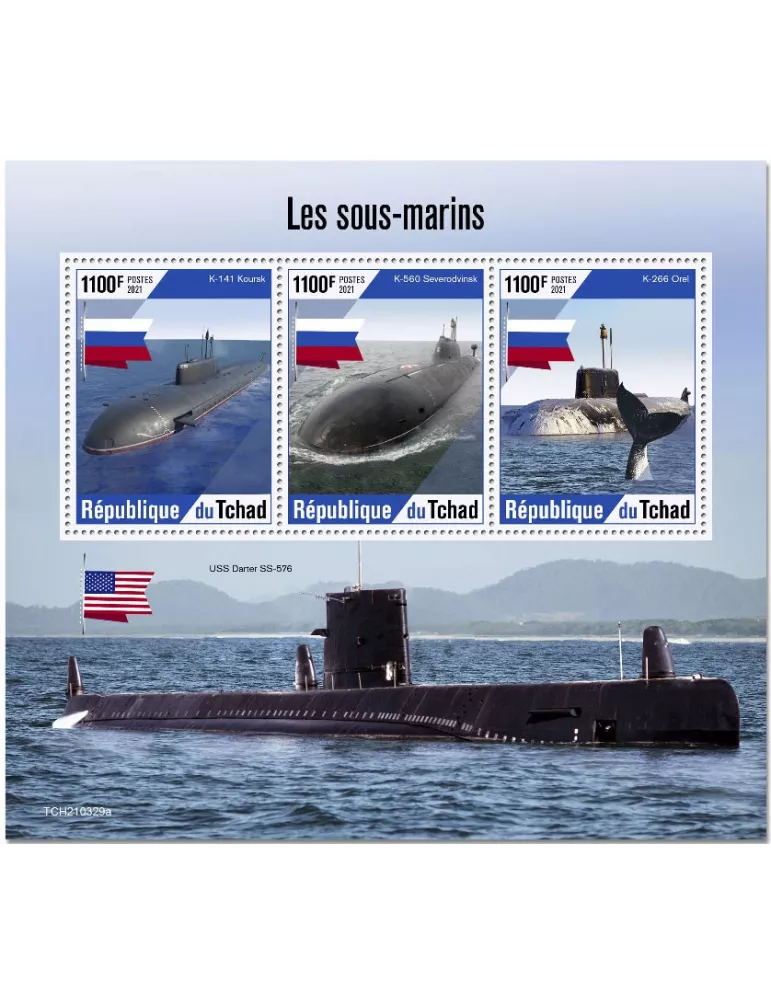 n° 3556/3558 - Timbre TCHAD Poste