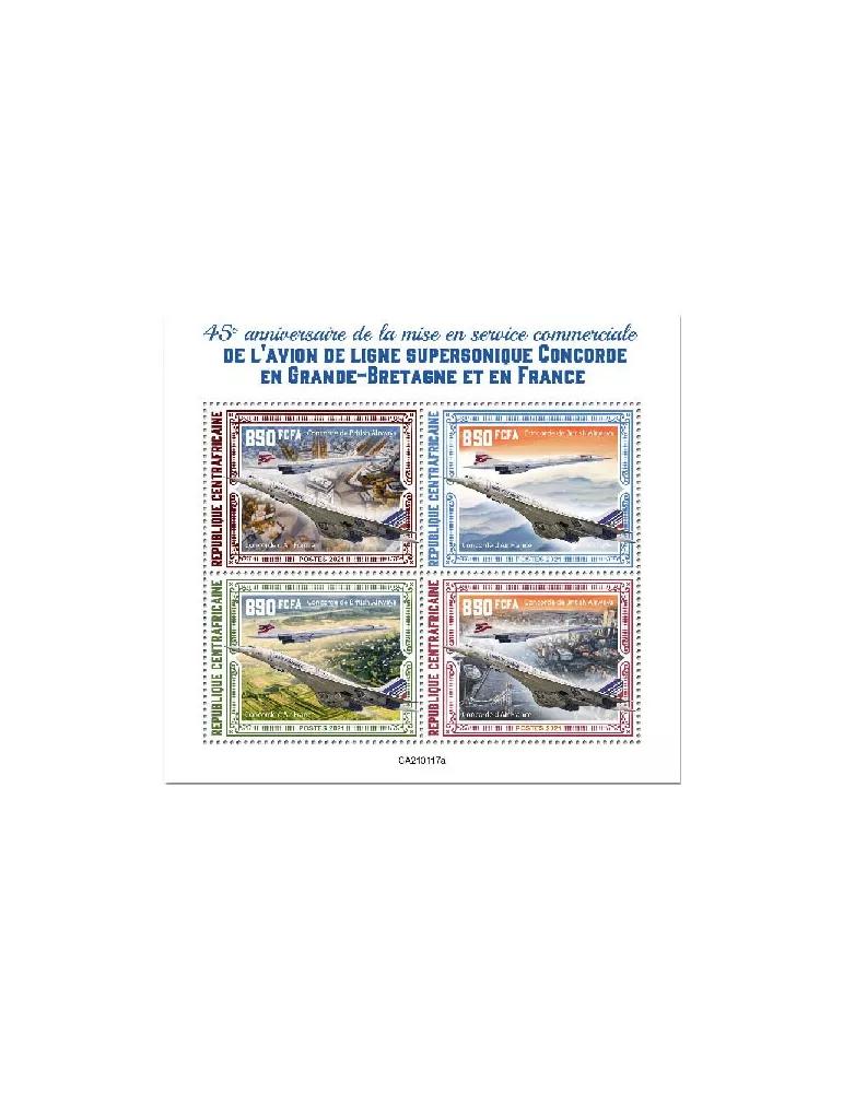 n° 7630/7633 - Timbre CENTRAFRIQUE Poste