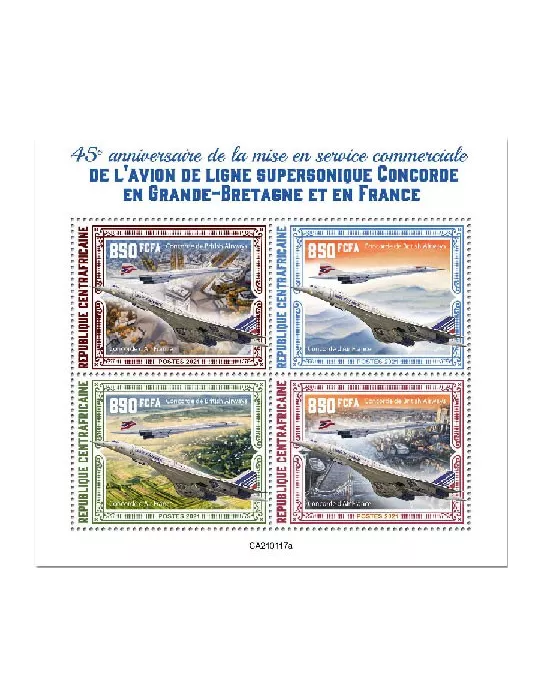 n° 7630/7633 - Timbre CENTRAFRIQUE Poste