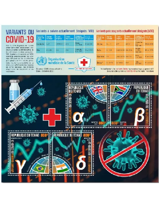 n° 3940/3943 - Timbre TCHAD Poste