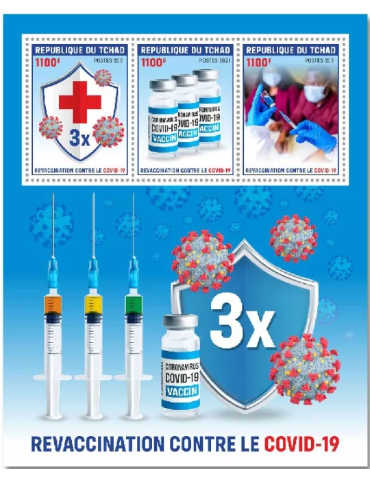 n° 3952/3954 - Timbre TCHAD Poste