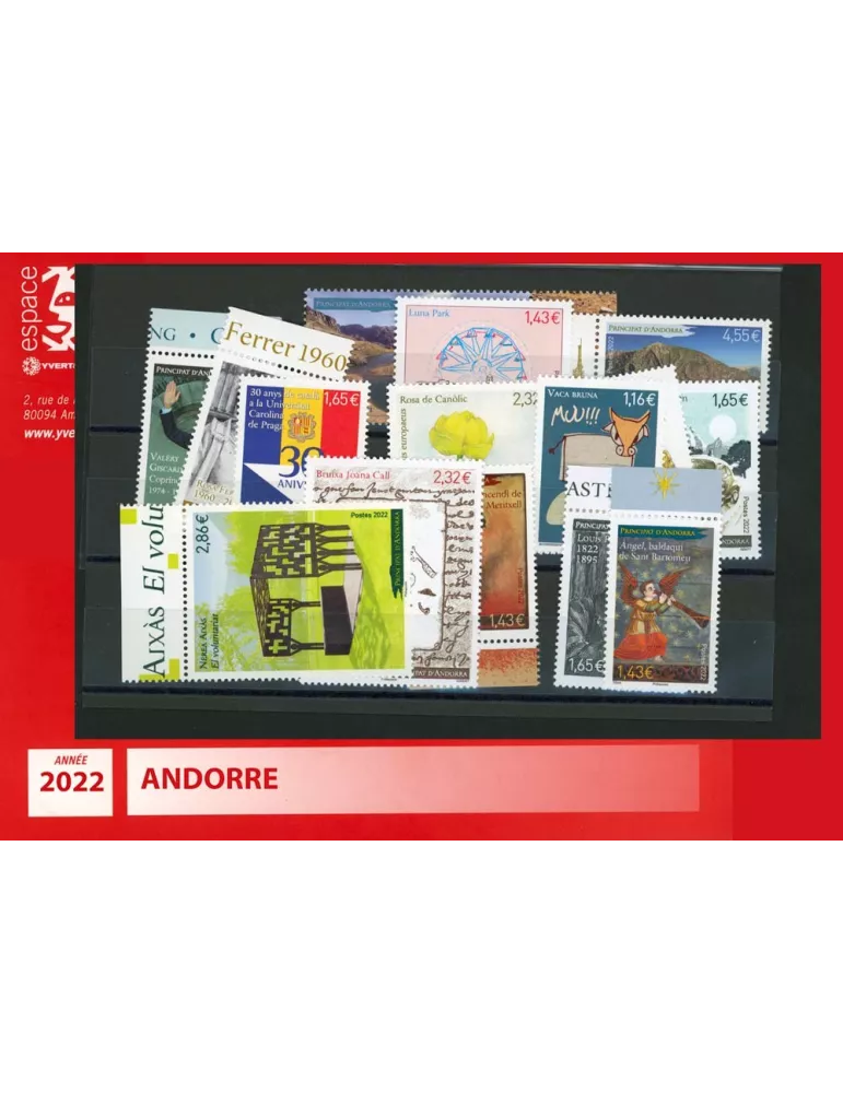n° 870/884 - Timbre Andorre Année complète (2022)