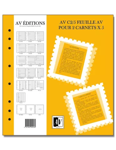Feuille AV : pour 2 carnets (x5) - AV EDITIONS®