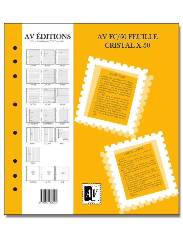 Feuille cristal AV (x50) - AV EDITIONS®