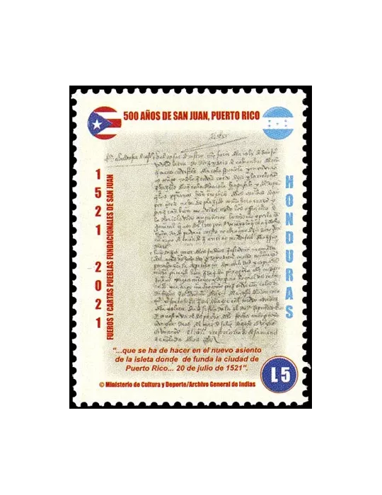 n° 335/338 - Timbre HONDURAS Poste