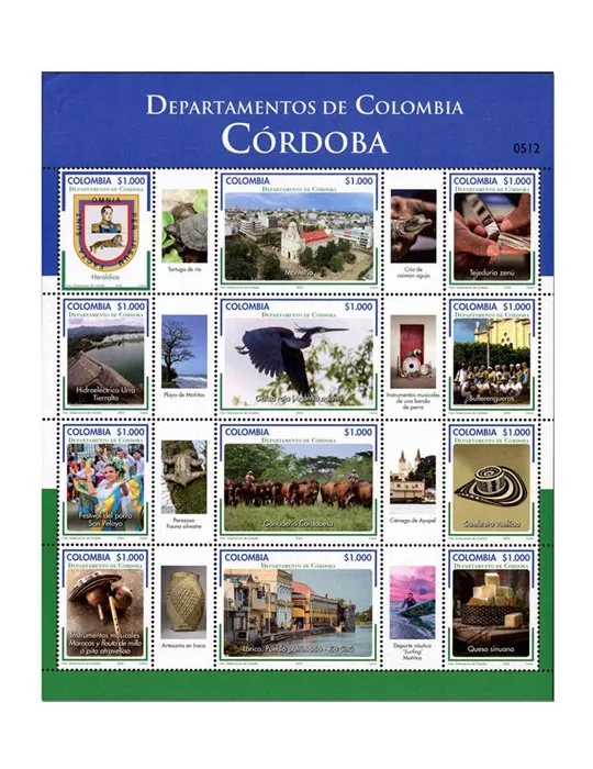 n° 2487/2498 - Timbre COLOMBIE Poste