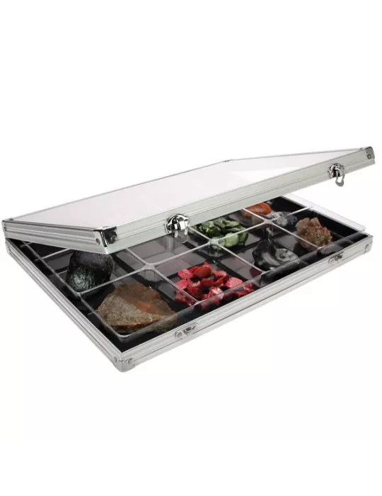 VITRINE ALU : 12 CASES (87 x 90 x 40 mm) - SAFE®
