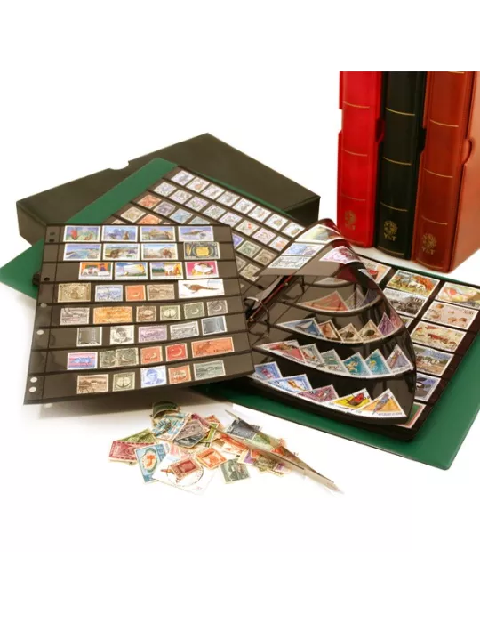 Album INITIA : étui + reliure (Classeur à anneaux pour timbres)