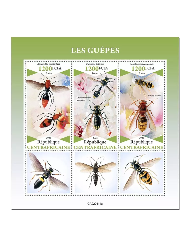 n° 8820/8822 - Timbre CENTRAFRIQUE Poste