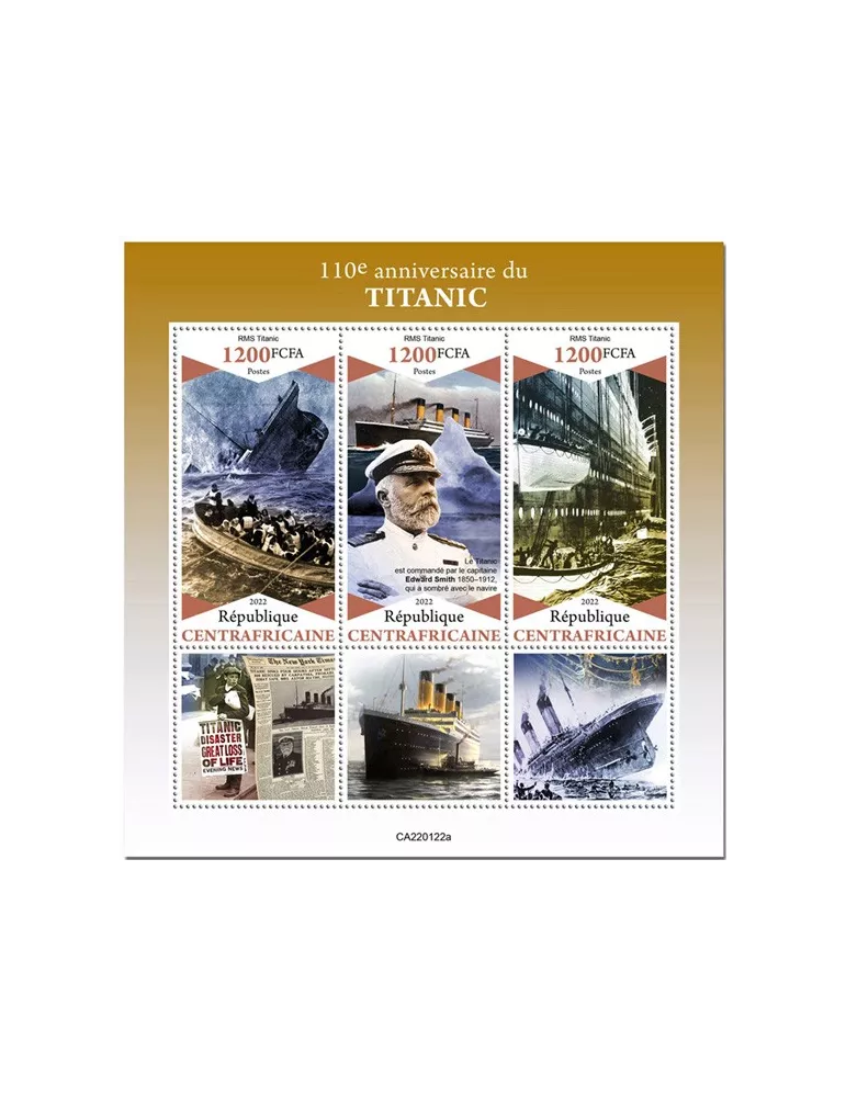 n° 8853/8855 - Timbre CENTRAFRIQUE Poste