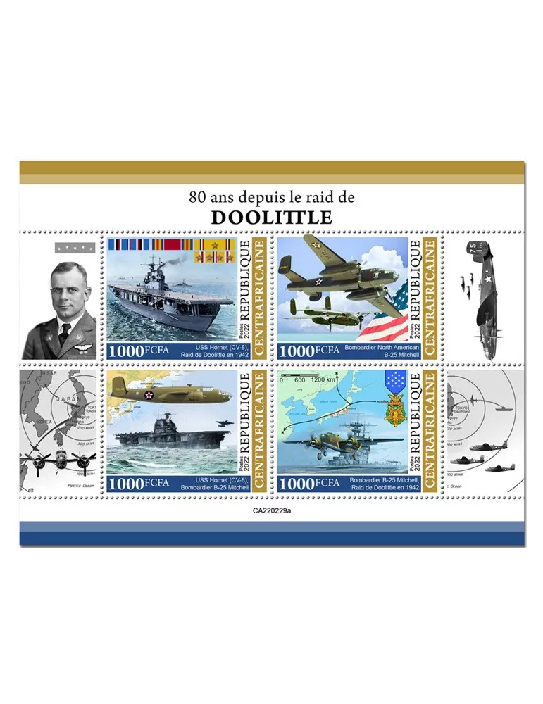 n° 9053/9056 - Timbre CENTRAFRIQUE Poste