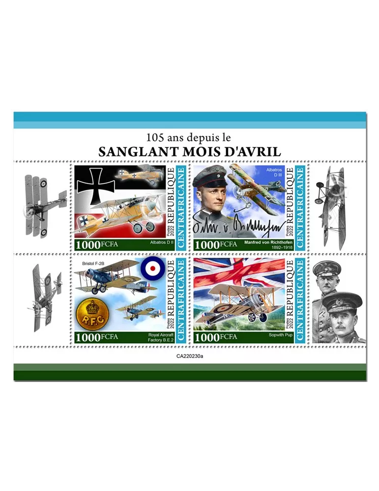 n° 9057/9060 - Timbre CENTRAFRIQUE Poste