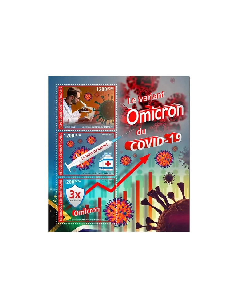 n° 9093/9095 - Timbre CENTRAFRIQUE Poste