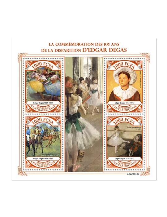 n° 9233/9236 - Timbre CENTRAFRIQUE Poste