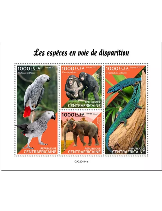 n° 9324/9327 - Timbre CENTRAFRIQUE Poste