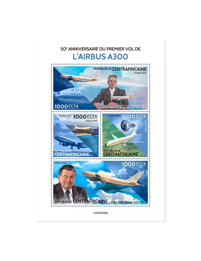 n° 9372/9375 - Timbre CENTRAFRIQUE Poste