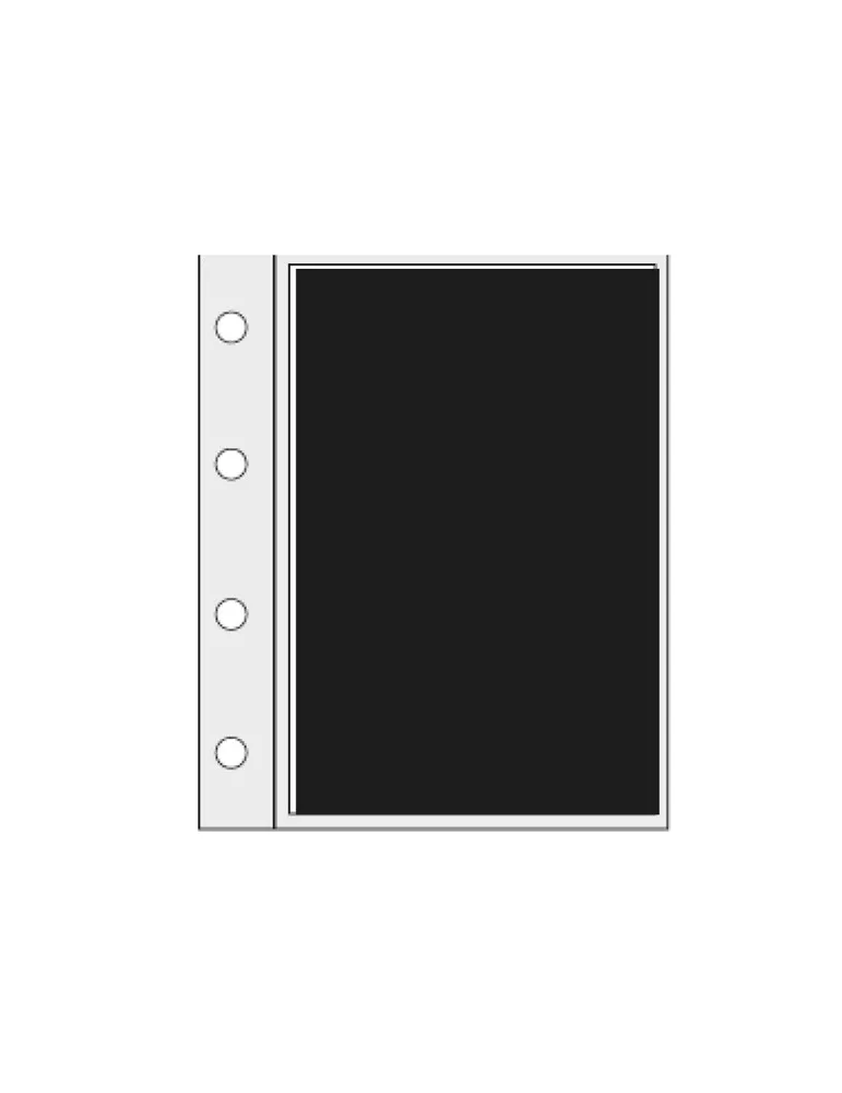 Recharges INITIA – Lot De 10 Pochettes Plastique Souple – Format 19,5 X 26,2 Cm – Noir Avec Poches Transparentes Recto-Verso