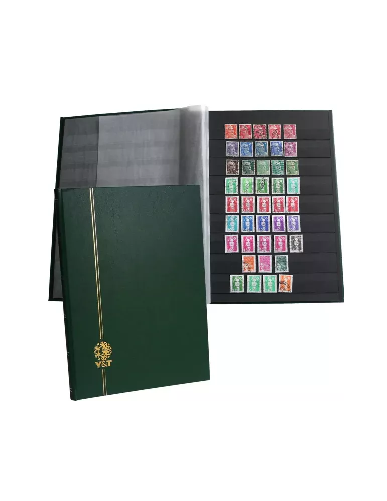 PERFECTA : Classeur fixe pour timbres (Grand modèle-Pages Noires-32p.)