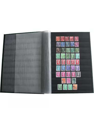 PERFECTA : Classeur fixe pour timbres (Grand modèle-Pages Noires-32p.) 2