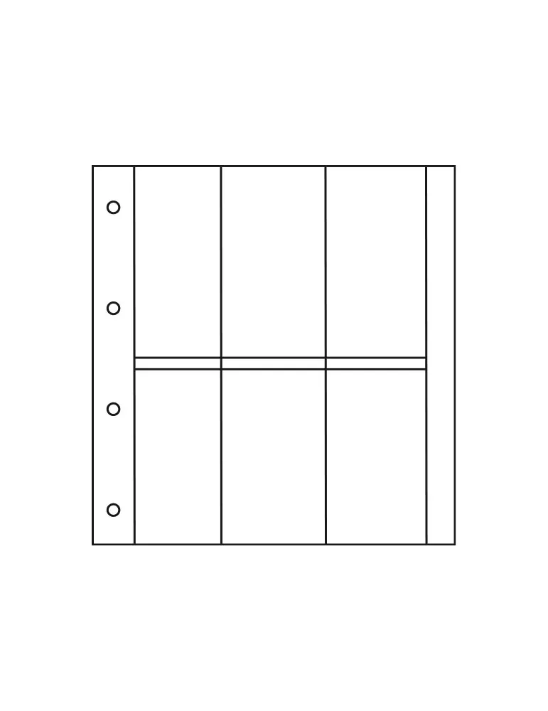 Recharges ALBUM CP LUXE : 6 cases verticales (Cartes Postales anciennes)