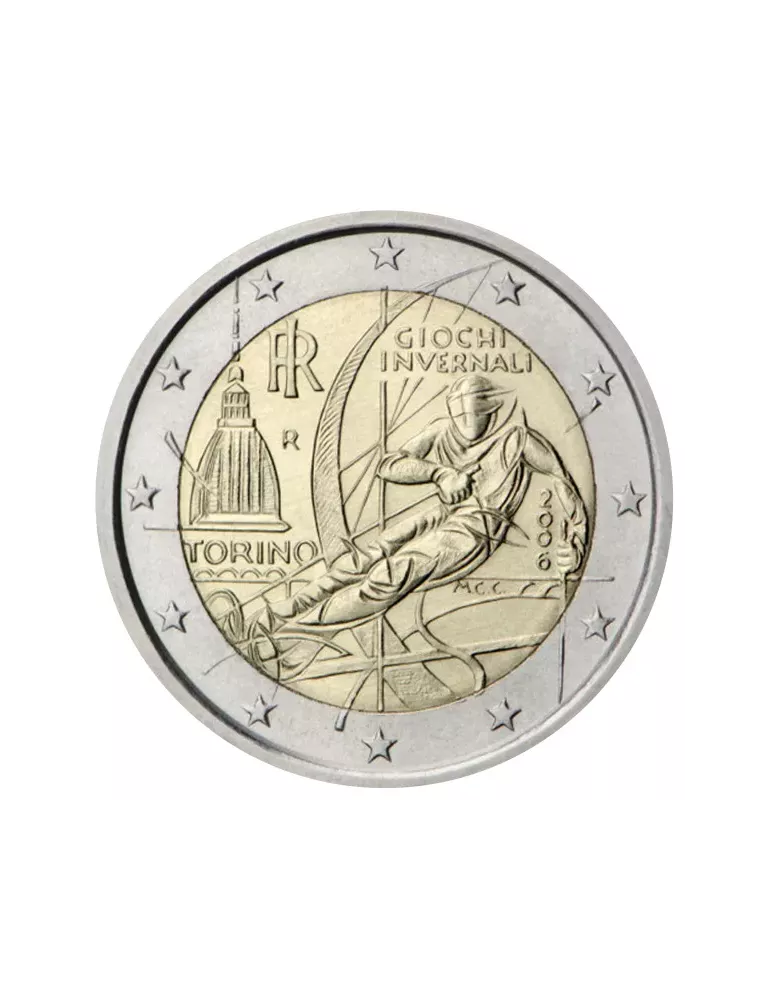 2 EURO COMMEMORATIVE 2006 : ITALIE (XXe Jeux olympiques d'hiver de Turin de 2006)