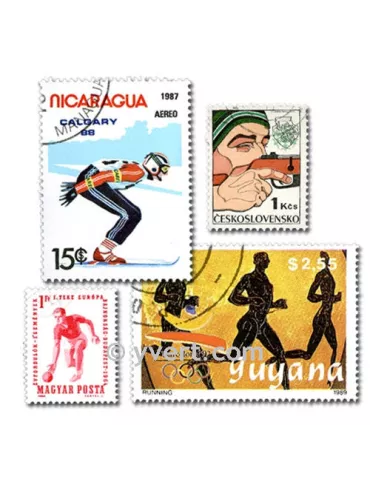 SPORTS : pochette de 500 timbres (Oblitérés)