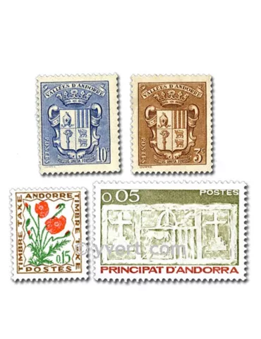 ANDORRE FRANCAIS : pochette de 50 timbres (Oblitérés)
