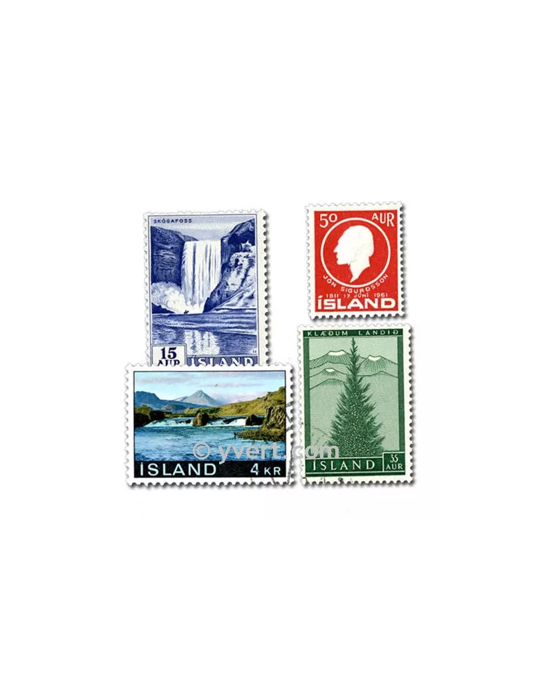 ISLANDE : pochette de 25 timbres (Oblitérés)