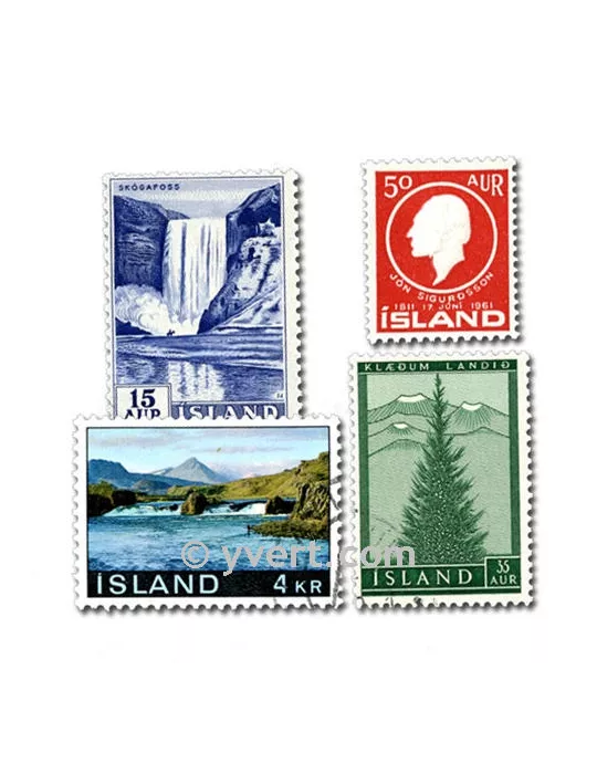 ISLANDE : pochette de 25 timbres (Oblitérés)