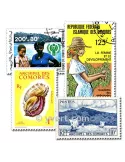 COMORES : pochette de 200 timbres (Oblitérés)