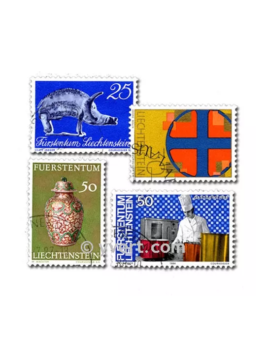 LIECHTENSTEIN : pochette de 100 timbres (Oblitérés)