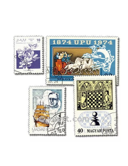 MONDE ENTIER : pochette de 1000 timbres (Oblitérés)