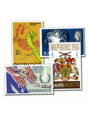 BARBADE : pochette de 25 timbres (Oblitérés)