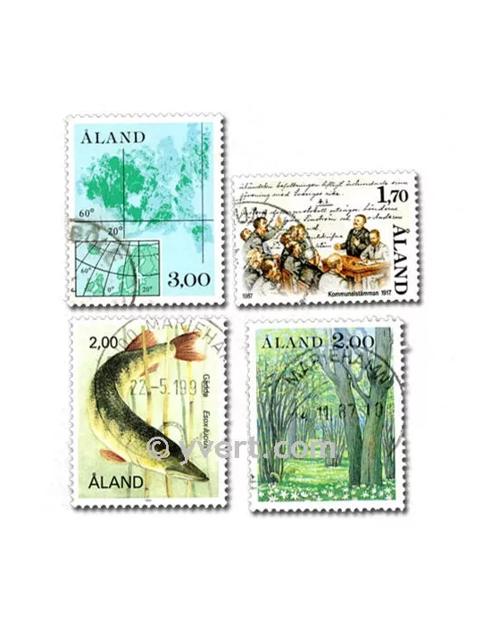 ALAND : pochette de 10 timbres (Oblitérés)