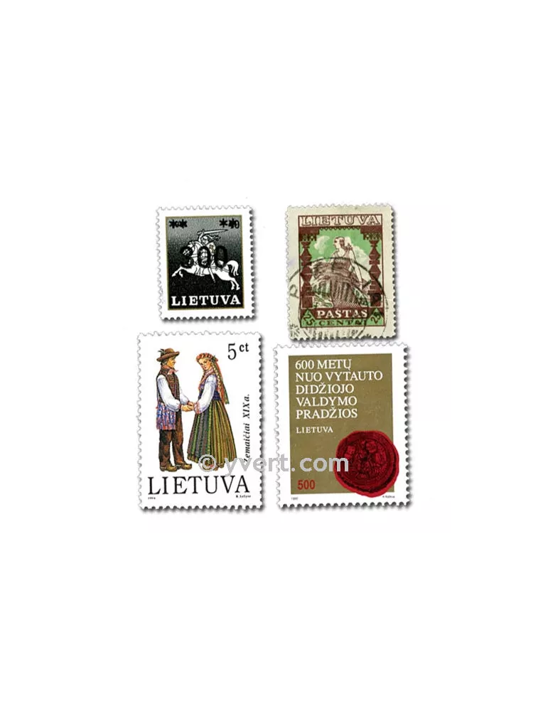LITUANIE : pochette de 25 timbres (Oblitérés)