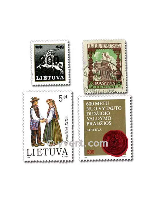 LITUANIE : pochette de 25 timbres (Oblitérés)