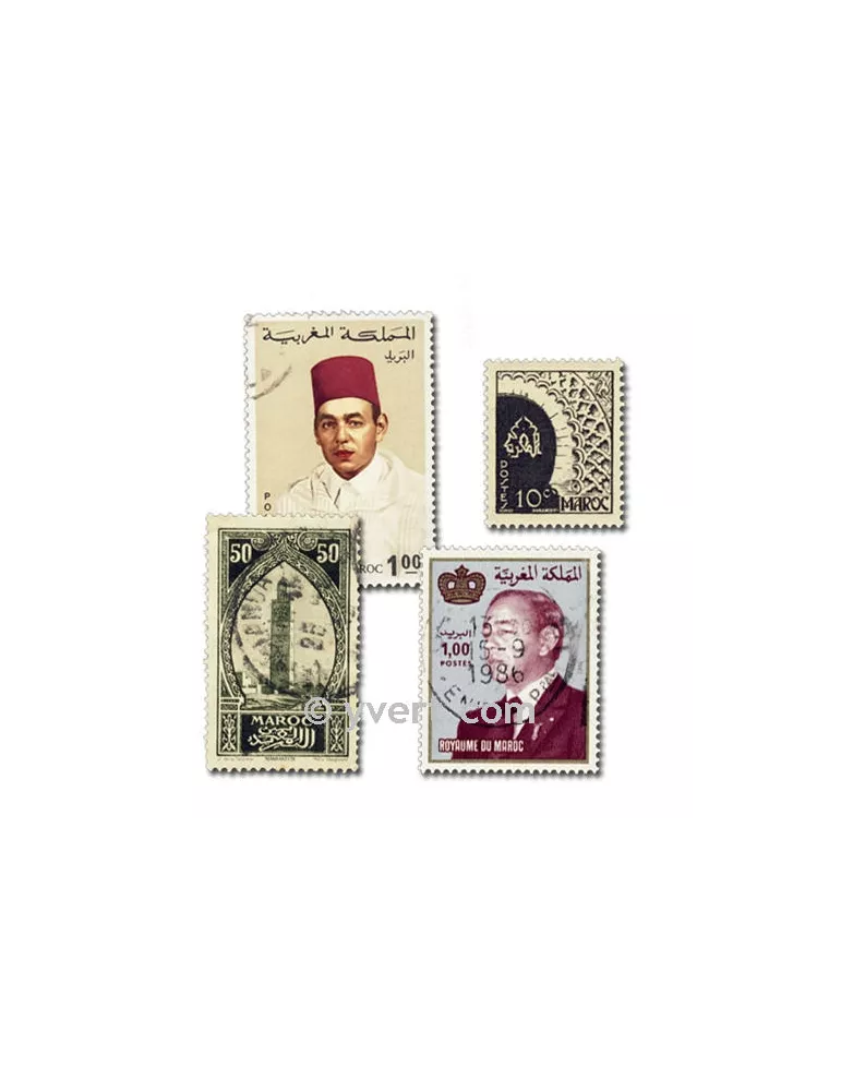 MAROC FRANCAIS : pochette de 200 timbres (Oblitérés)