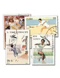 TENNIS : pochette de 50 timbres (Oblitérés)
